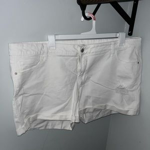 Plus size white jean shorts
